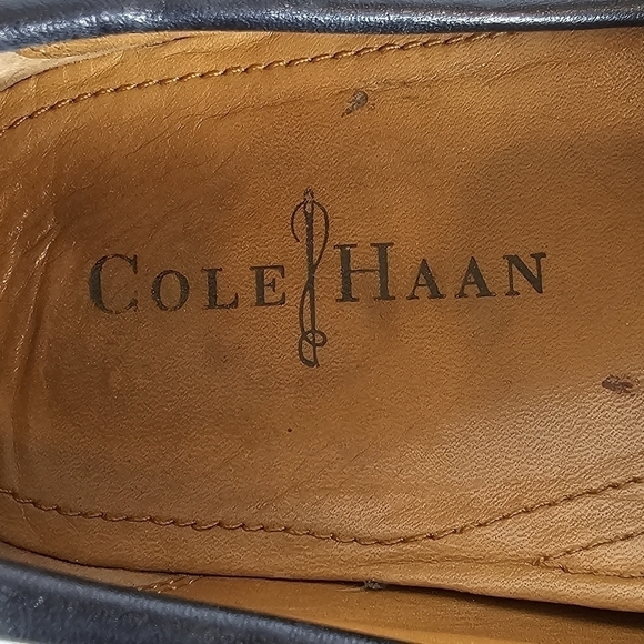 Cole Haan Mens Black Leather Loafers Size 10 - Picture 4 of 7